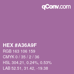 カラーコード: HEX #A36A9F | qconv.com