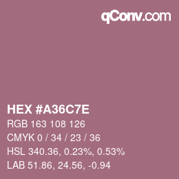 カラーコード: HEX #A36C7E | qconv.com