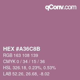 颜色代码: HEX #A36C8B | qconv.com