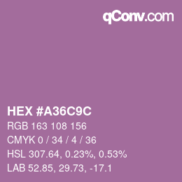 Color code: HEX #A36C9C | qconv.com