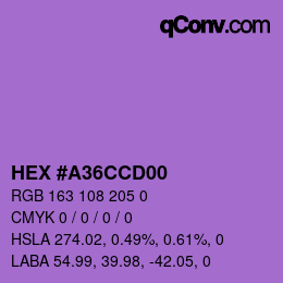 Farbcode: HEX #A36CCD00 | qconv.com