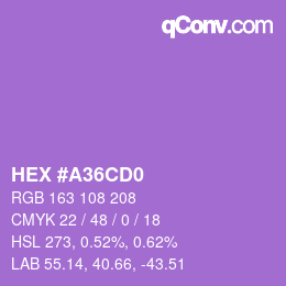 颜色代码: HEX #A36CD0 | qconv.com