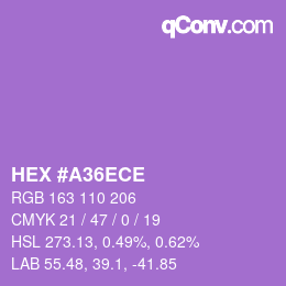 カラーコード: HEX #A36ECE | qconv.com