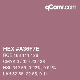 Color code: HEX #A36F7E | qconv.com