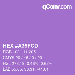 Color code: HEX #A36FCD | qconv.com