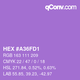 Color code: HEX #A36FD1 | qconv.com