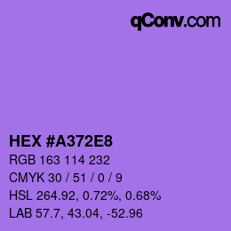 カラーコード: HEX #A372E8 | qconv.com