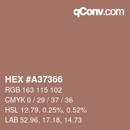 Farbcode: HEX #A37366 | qconv.com