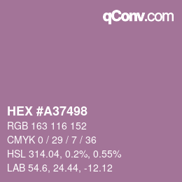 Farbcode: HEX #A37498 | qconv.com