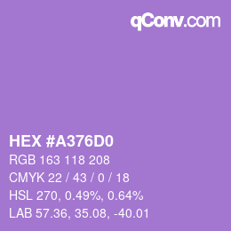 颜色代码: HEX #A376D0 | qconv.com