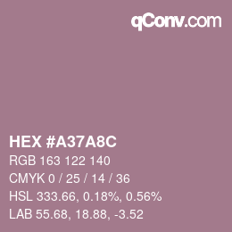 Color code: HEX #A37A8C | qconv.com