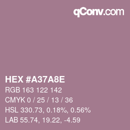 Color code: HEX #A37A8E | qconv.com