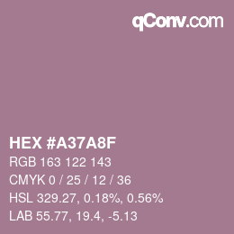 颜色代码: HEX #A37A8F | qconv.com