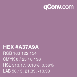 Color code: HEX #A37A9A | qconv.com