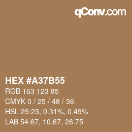 カラーコード: HEX #A37B55 | qconv.com