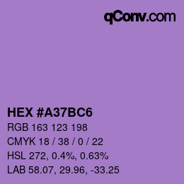 カラーコード: HEX #A37BC6 | qconv.com