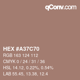 Color code: HEX #A37C70 | qconv.com