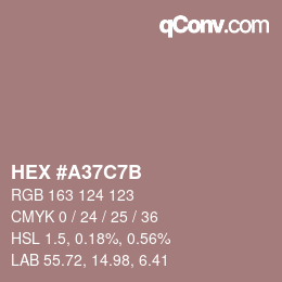 Color code: HEX #A37C7B | qconv.com