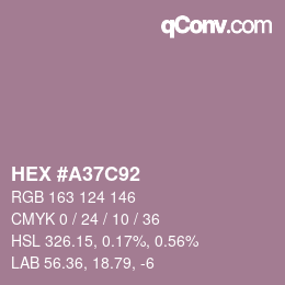 Color code: HEX #A37C92 | qconv.com