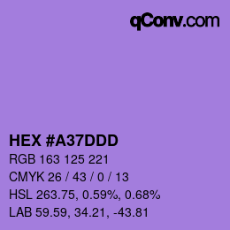 Color code: HEX #A37DDD | qconv.com