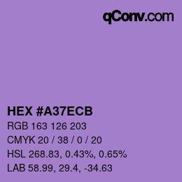 カラーコード: HEX #A37ECB | qconv.com
