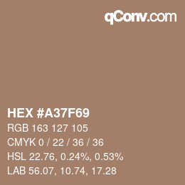 Color code: HEX #A37F69 | qconv.com
