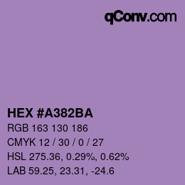 カラーコード: HEX #A382BA | qconv.com