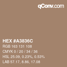 Farbcode: HEX #A3836C | qconv.com