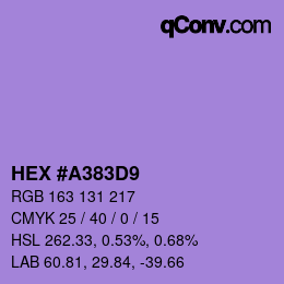 Color code: HEX #A383D9 | qconv.com