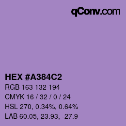 颜色代码: HEX #A384C2 | qconv.com