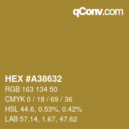 Color code: HEX #A38632 | qconv.com