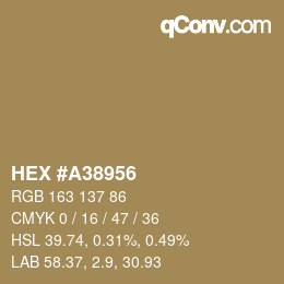 Color code: HEX #A38956 | qconv.com