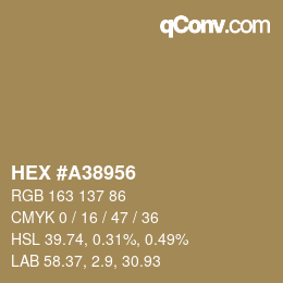 Color code: HEX #A38956 | qconv.com