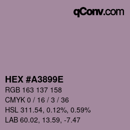 Color code: HEX #A3899E | qconv.com