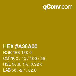 颜色代码: HEX #A38A00 | qconv.com
