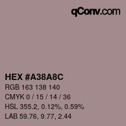 Color code: HEX #A38A8C | qconv.com