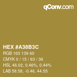 Color code: HEX #A38B3C | qconv.com