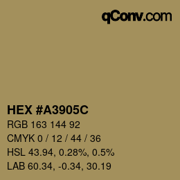 カラーコード: HEX #a3905c | qconv.com