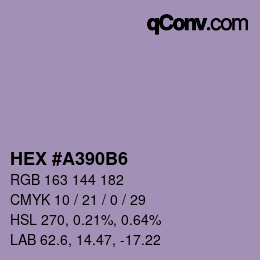 颜色代码: HEX #A390B6 | qconv.com