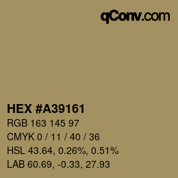 Color code: HEX #A39161 | qconv.com