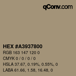 Color code: HEX #A3937800 | qconv.com
