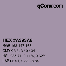 Color code: HEX #A393A8 | qconv.com