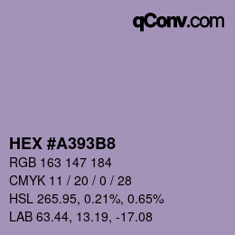 カラーコード: HEX #A393B8 | qconv.com