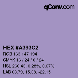 カラーコード: HEX #A393C2 | qconv.com