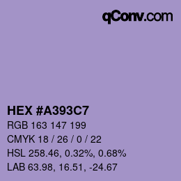 Color code: HEX #A393C7 | qconv.com