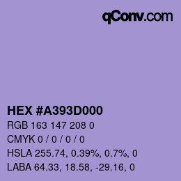Farbcode: HEX #A393D000 | qconv.com