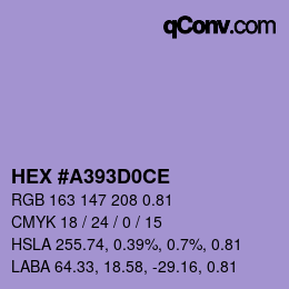 颜色代码: HEX #A393D0CE | qconv.com