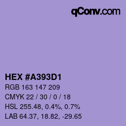 カラーコード: HEX #A393D1 | qconv.com