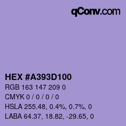 Farbcode: HEX #A393D100 | qconv.com