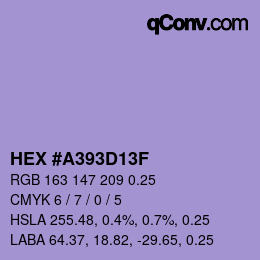 Color code: HEX #A393D13F | qconv.com